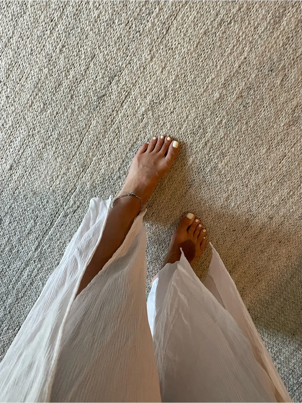Women's White Tie-Front Wide Leg Pants